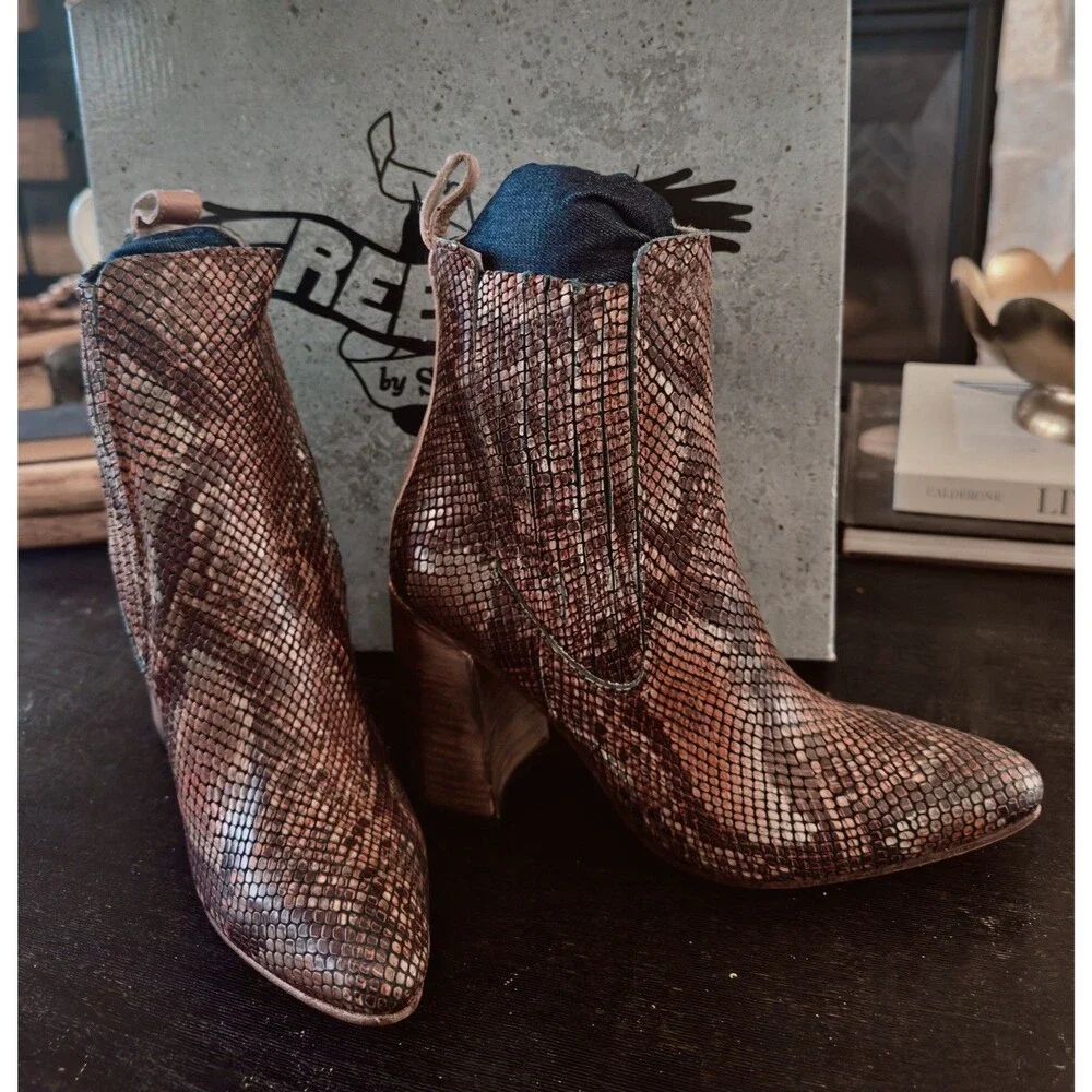 Freebird By Steven Janelle Snake Boot Leather W/ Box